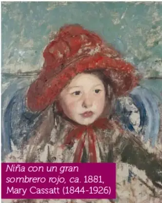 "Mujer joven con sombrero negro mirando hacia abajo", ca. 1890: retrato con pastel de una mujer apoyada en el brazo, con sombrero negro adornado y mirada pensativa.
