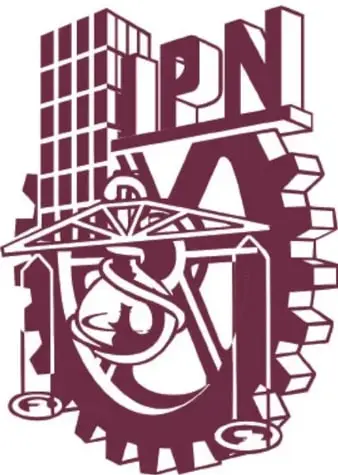 Logotipo del Instituto Politécnico Nacional (IPN) con engranes y edificios.