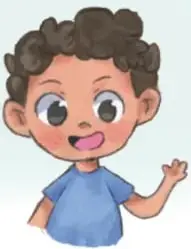 Ilustración de un niño saludando a una maestra que pregunta: «¿Cómo estás, Juan?».