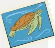 Ilustración de una tortuga marina nadando.