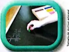 Imagen de una persona escribiendo en una pizarra, relacionada con la actividad de consulta.