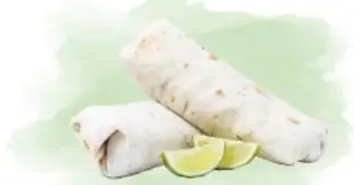 Fotografías de un burrito con limones, una guajolota (bolillo con tamal) y una leche quemada decorada con nueces.