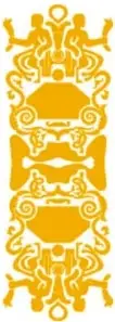 Tres viñetas ornamentales en amarillo/dorado que representan las asignaturas Tecnología, Educación física, y Tutoría y educación socioemocional.