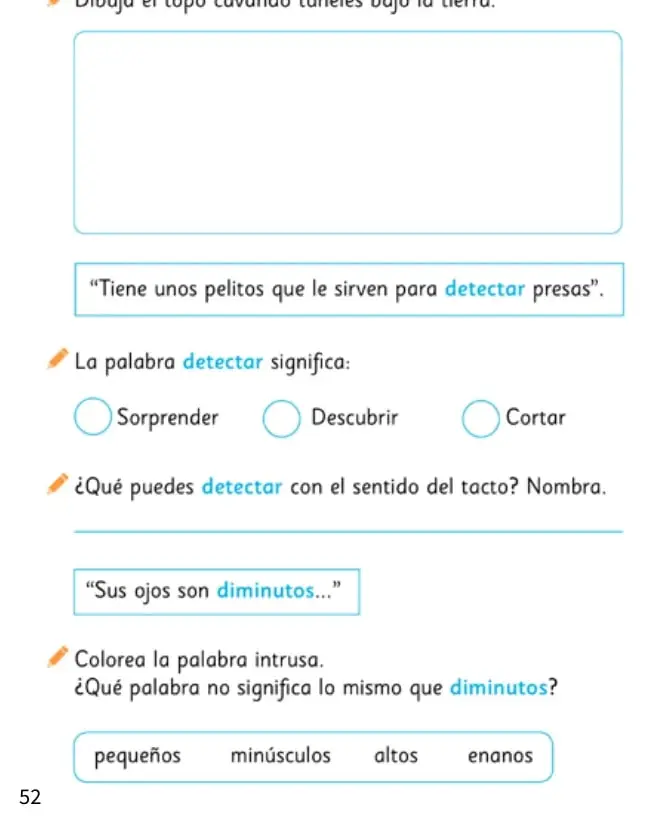 Recuadro en blanco para dibujar el topo cavando túneles bajo la tierra.