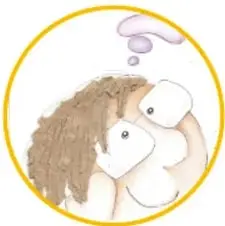 Ilustración circular de una niña pensando, correspondiente al paso 1: identificar qué se necesita.