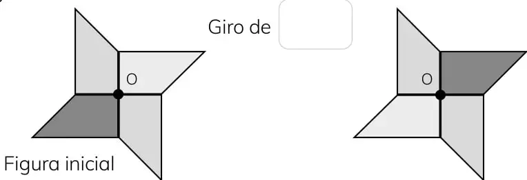 Dos secuencias (a y b) de tres figuras cada una con un punto negro, y un recuadro en blanco para dibujar la cuarta.