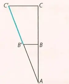 Tres configuraciones geométricas con segmentos paralelos para formular proporciones.