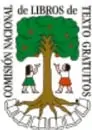 Sello circular de la Comisión Nacional de Libros de Texto Gratuitos con un árbol y las palabras 'TEXTO GRATUITO'.