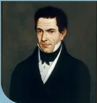 Retrato de un hombre liberal, probablemente José María Luis Mora, con traje de la época.