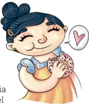 Ilustración de la niña Citlali sonriendo con un corazón en un globo de diálogo, dibujada por Lavinia Cabrera Sandoval.