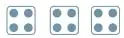 Dibujo de 3 packs de yogures (rectángulos con 4 puntos cada uno) bajo el rótulo '3 veces 4', que representa la multiplicación 3 × 4.