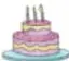Ilustración de un primo, una torta de cumpleaños y una casa.