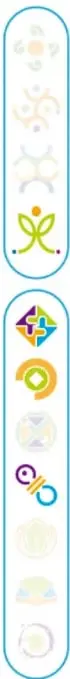 Barra vertical con iconos de los ODS (Objetivos de Desarrollo Sostenible) de la ONU.