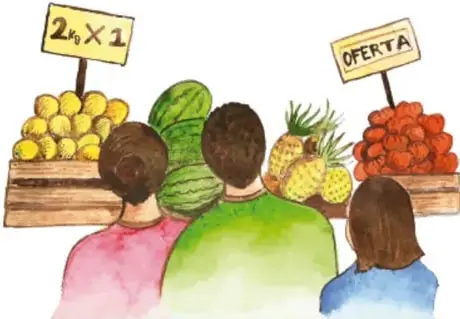 Columna decorativa con íconos de saberes comunitarios: personas, sol, plantas, manos y símbolos de la comunidad.