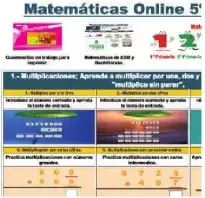 Capturas del recurso digital que muestran el planteamiento y la resolución paso a paso de una multiplicación por dos cifras.