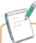 Ícono de una hoja con lápiz que señala la actividad de escritura.