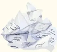 Hoja de papel arrugado