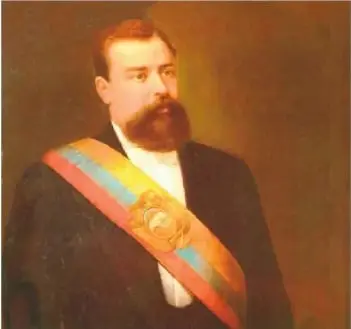 Retrato de Leonidas Plaza Gutiérrez con la banda presidencial.