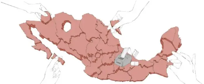 Código QR verde con enlace bit.ly/45mt62Z y texto sobre el recurso informático 'Aplicación de la política neoliberal en México y rendición de cuentas'.