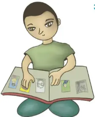 Niño sentado leyendo un libro con fotografías, acompañado de la leyenda 'Guillermo de Marco Rojas Palos, Jalisco'.