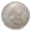 Fotografía del reverso de la Moneda Iturbide Primer Tipo, 8 Reales de plata, México, 1822, con ficha de datos del Museo Numismático Nacional.