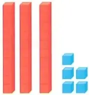 Cuadro simbólico que muestra 6 decenas y 5 unidades.