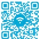 Código QR azul con el símbolo de wi-fi en el centro y el enlace https://bit.ly/3KcbyNh.