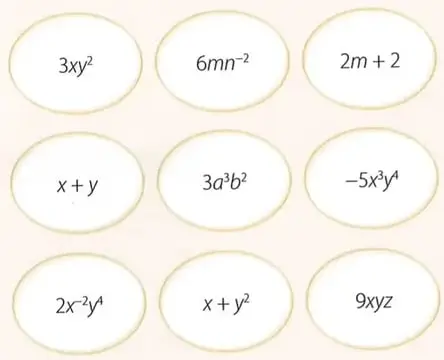 Página de taller y evaluación formativa sobre monomios.