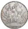 Fotografía del reverso de la Moneda 'Caballito', un peso, México, 1910, plata, Museo Numismático Nacional.
