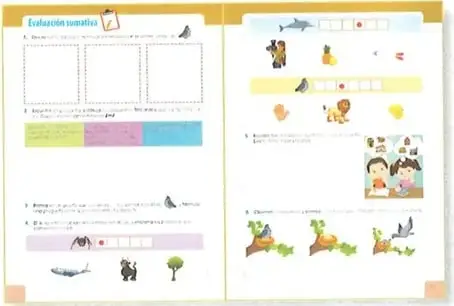 Imagen de páginas de una evaluación sumativa del libro.