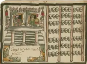 Códice Tovar, con escenas de personajes y edificios.