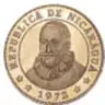 Fotografía del anverso de una moneda: Un Córdoba de Nicaragua, 1972, con retrato; ficha numismática con acuñación, aleación CuNi, diámetro 28 mm, Colección Casa de Moneda de México, Museo Numismático Nacional.