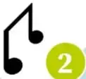 Ilustración de un reproductor de música portátil (MP3) junto a un disco compacto etiquetado 'música', rodeados de notas musicales