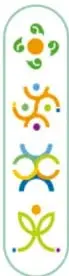 Cuatro iconos de colores que representan los Campos formativos: Lenguajes, Saberes y pensamiento científico, De lo humano y lo comunitario, Ética, naturaleza y sociedades.