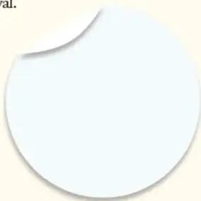Hoja circular de papel azul claro con esquina doblada
