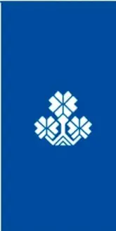 Ícono decorativo con forma de flores o cruces geométricas en color azul.