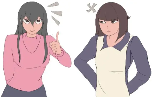 Ilustración de una chica con expresión de duda, rodeada de signos de exclamación e interrogación. Crédito: Alexander Felipe Hernández Flores, PUEBLA.