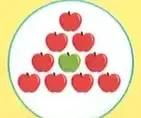 Conjunto de diez manzanas que representa el número 10.