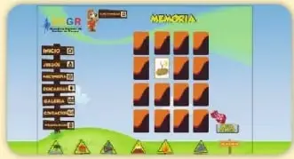 Capturas de las secciones informativas y de juegos de la plataforma infantil.