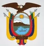 Círculo grande con el escudo del Ministerio de Educación del Ecuador.