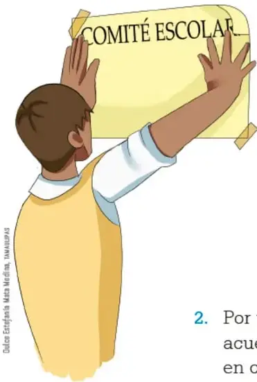 Ilustración de una estudiante con uniforme escolar sosteniendo un libro verde.