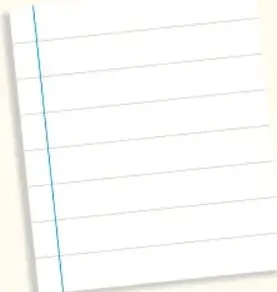 Hoja de cuaderno con líneas, símbolo de escritura del guion.