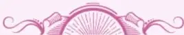 Adorno gráfico de filigrana rosa en forma de abanico.