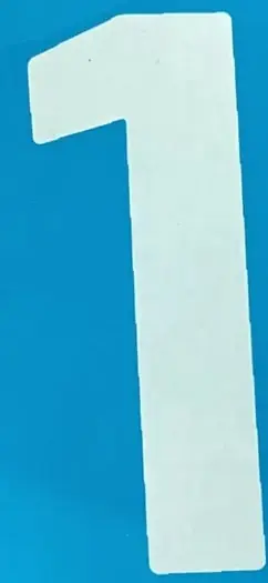 Ilustración de un lápiz blanco y amarillo sobre un fondo azul, con el número 1.