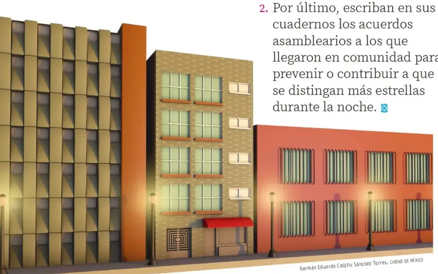 Ilustración de un Cuentaestrellas (instrumento óptico en forma de tubo azul con adornos dorados) montado sobre un pequeño trípode. Crédito: Germán Eduardo Colótic Sánchez Torres, Ciudad de México.