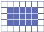 Figura 3: cuadrícula con un bloque de $3 \times 3$ cuadraditos pintados.