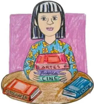 Ilustración de una familia leyendo juntos alrededor de una mesa; crédito Alberto Martínez Martínez, Estado de México.