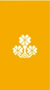 Ilustración decorativa de flores blancas sobre fondo naranja.