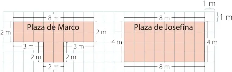 Rectángulo gris de 10 cm de largo y 5 cm de ancho con su perímetro desarrollado paso a paso hasta 30 cm.