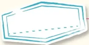 Tablero o letrero vacío con marco azul celeste, dibujado en perspectiva.